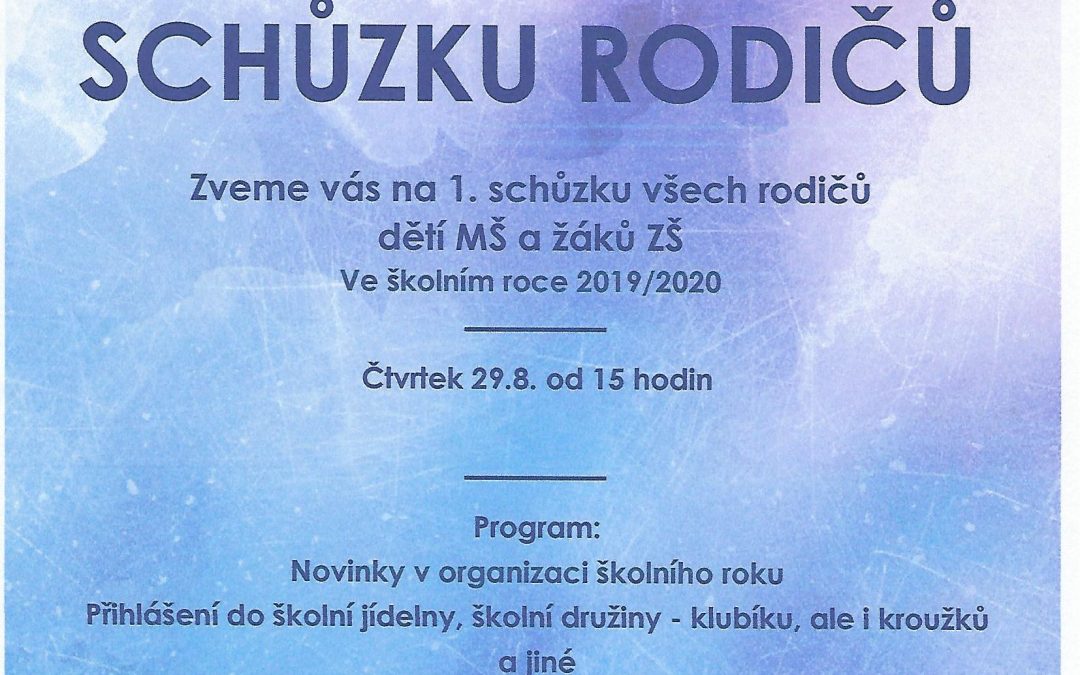 Pozvánka na schůzku rodičů