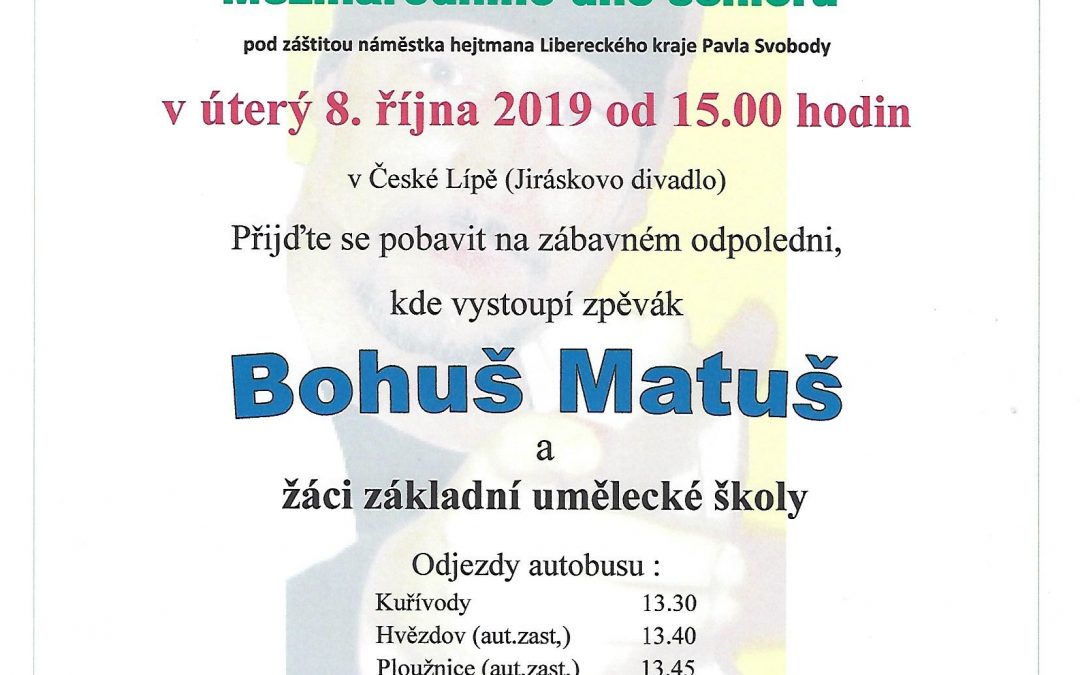 Pozvánka na oslavu Mezinárodního dne seniorů